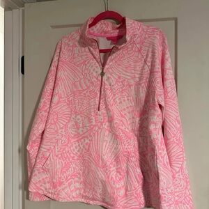 NWOT Lilly Pulitzer Pink and White Seashell Print Pullover